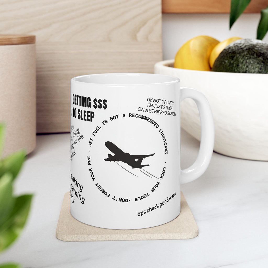 A&P Mechanic "Hangar Talk" Mug - Funny Aviation Maintenance Gift for Technicians