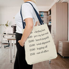 Minimalist Work Schedule Canvas Tote Bag | Sarcastic 17:01 Out of Office Commuter Bag