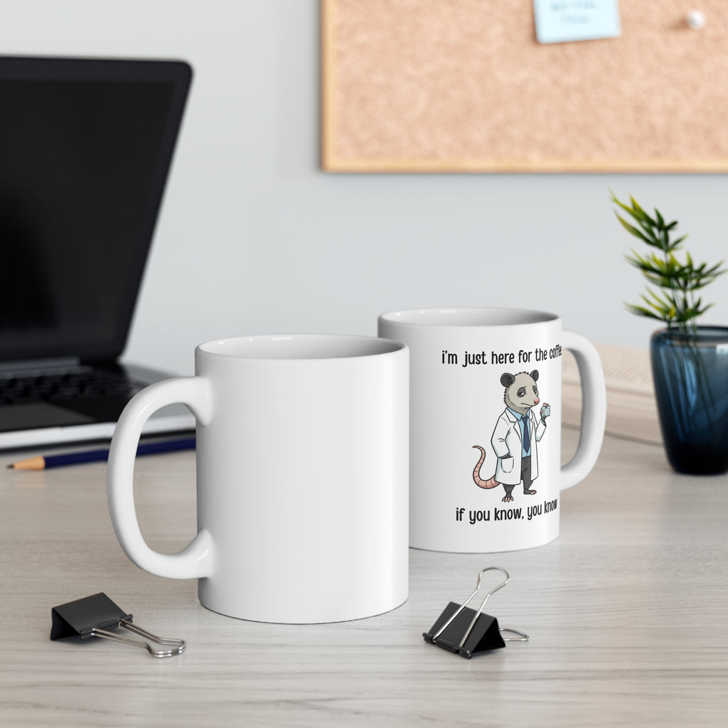 Funny Coffee Badging Mug - Subtle Office Humor for Doctors & Nurses